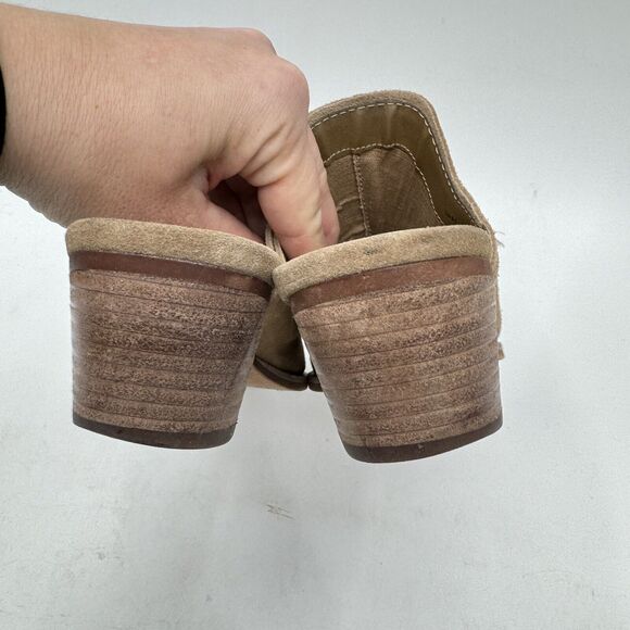 Dolce Vita Women's Shiloh Mules Size 8.5 Truffle Suede Brown Leather Western - Picture 4 of 9